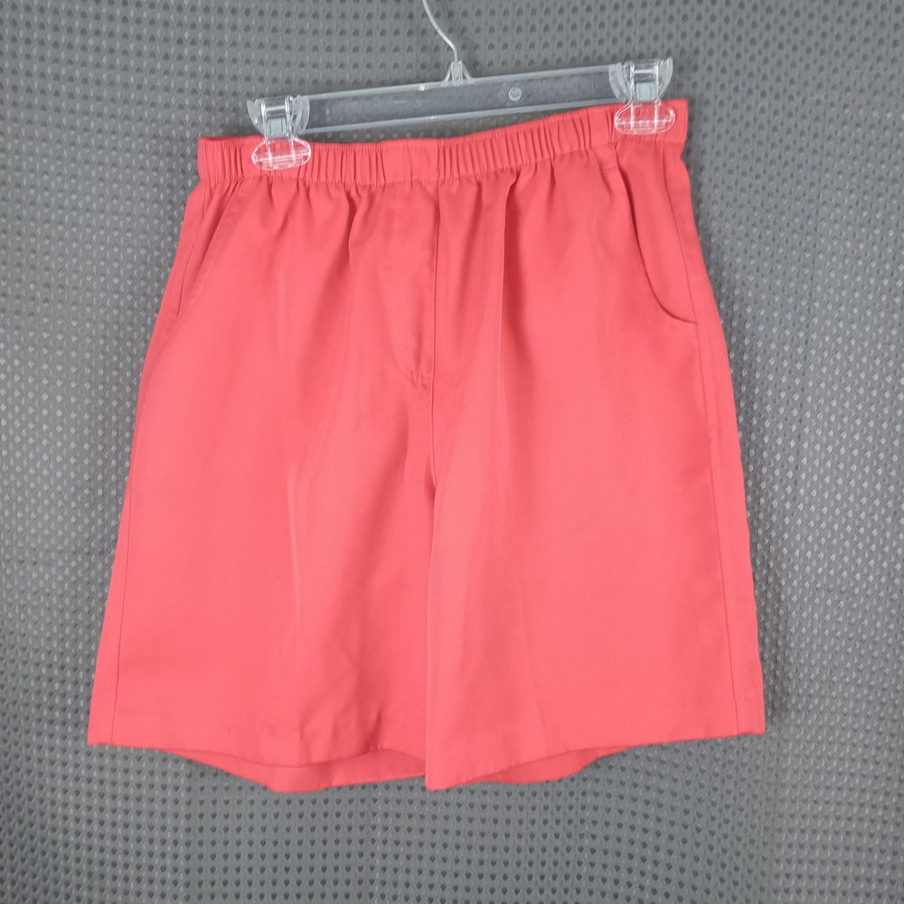 Alia Petite 10P Coral Pull-On Walking Shorts Elastic Waist Pockets Casual Summer